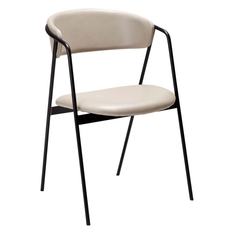 DAN-FORM Swell Esszimmerstuhl - Kaschmir-Kunstleder und schwarzer Stahl