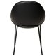 DAN-FORM Arch Esszimmerstuhl – Vintage schwarzes Kunstleder und schwarzer Stahl