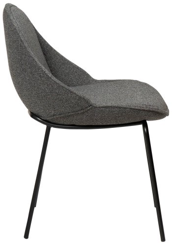 DAN-FORM Arch spisebordsstol - gr bouclé stof og sort stl