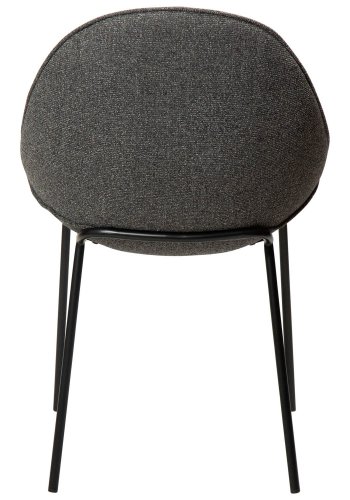 DAN-FORM Arch spisebordsstol - gr bouclé stof og sort stl