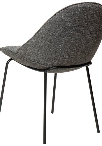 DAN-FORM Arch spisebordsstol - gr bouclé stof og sort stl