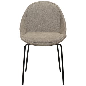 DAN-FORM Arch spisebordsstol - brun bouclé stof og sort stl