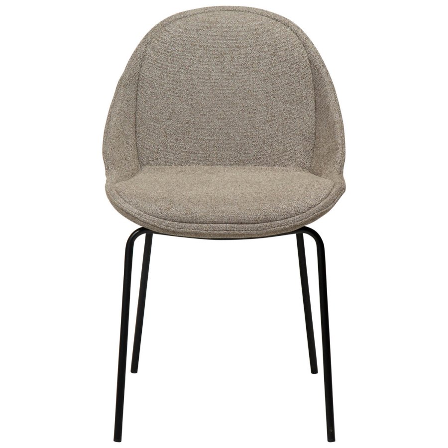 DAN-FORM Arch spisebordsstol - brun bouclé stof og sort stl