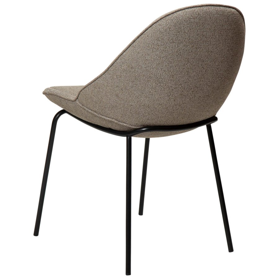 DAN-FORM Arch spisebordsstol - brun bouclé stof og sort stl