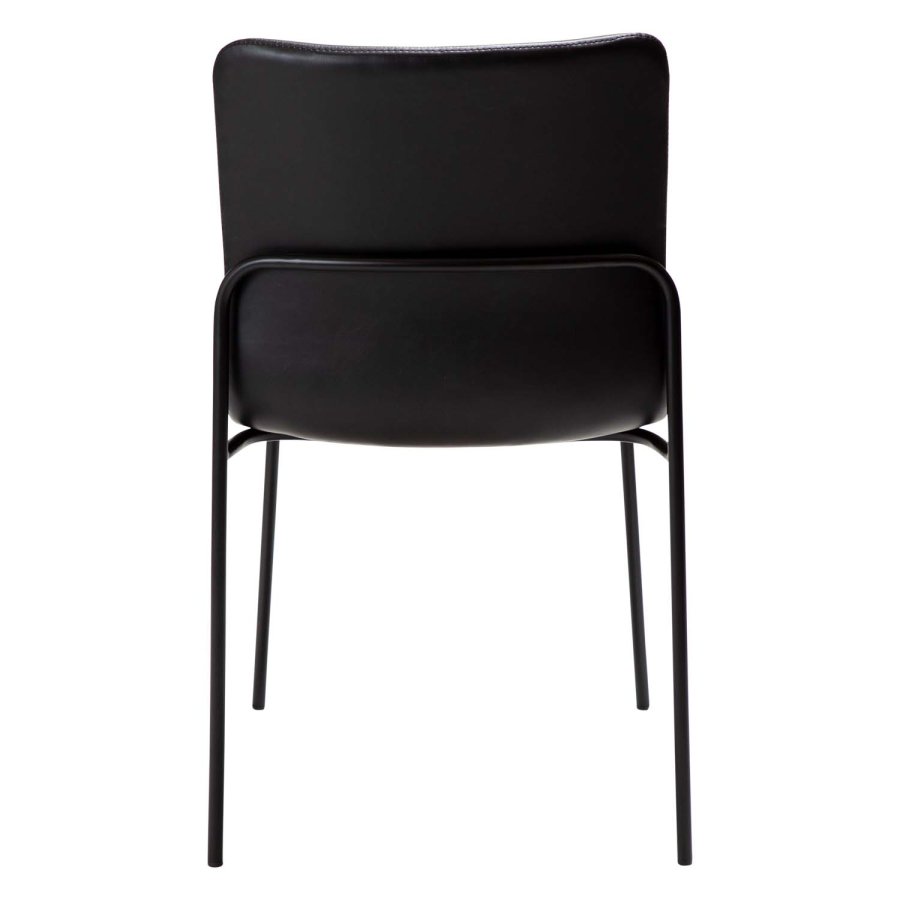 DAN-FORM Woof matbordsstol - vintage svart konstläder och svart stl