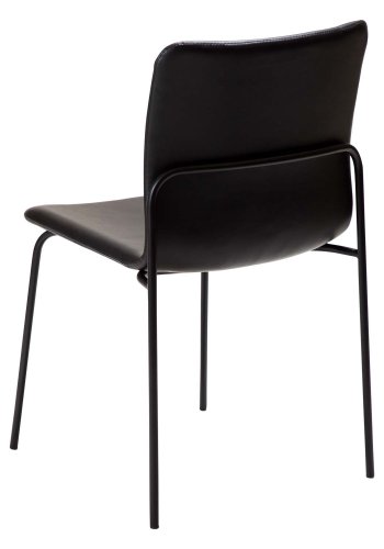 DAN-FORM Woof matbordsstol - vintage svart konstläder och svart stl