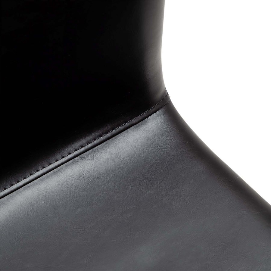 DAN-FORM Woof matbordsstol - vintage svart konstläder och svart stl