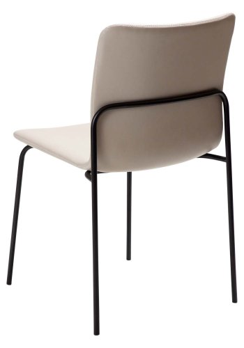 DAN-FORM Woof Esszimmerstuhl - Kaschmir-Kunstleder und schwarzer Stahl