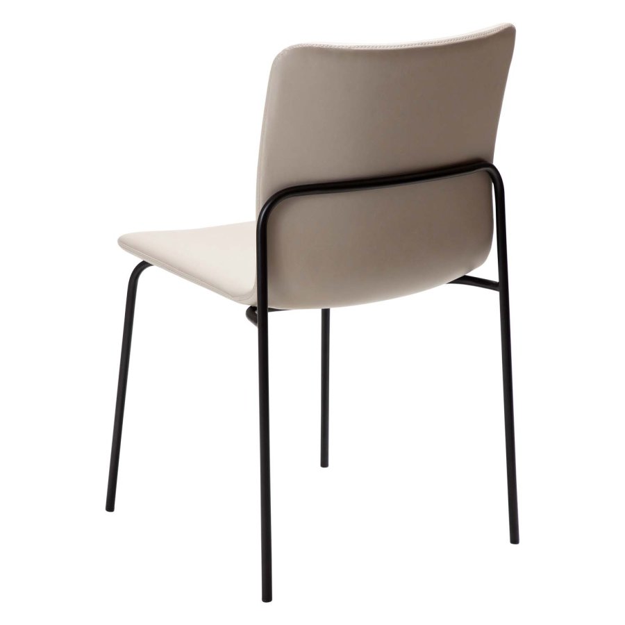 DAN-FORM Woof Esszimmerstuhl - Kaschmir-Kunstleder und schwarzer Stahl