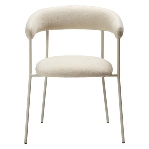 DAN-FORM Plenti ftölj - benvitt bouclétyg och benvitt stl