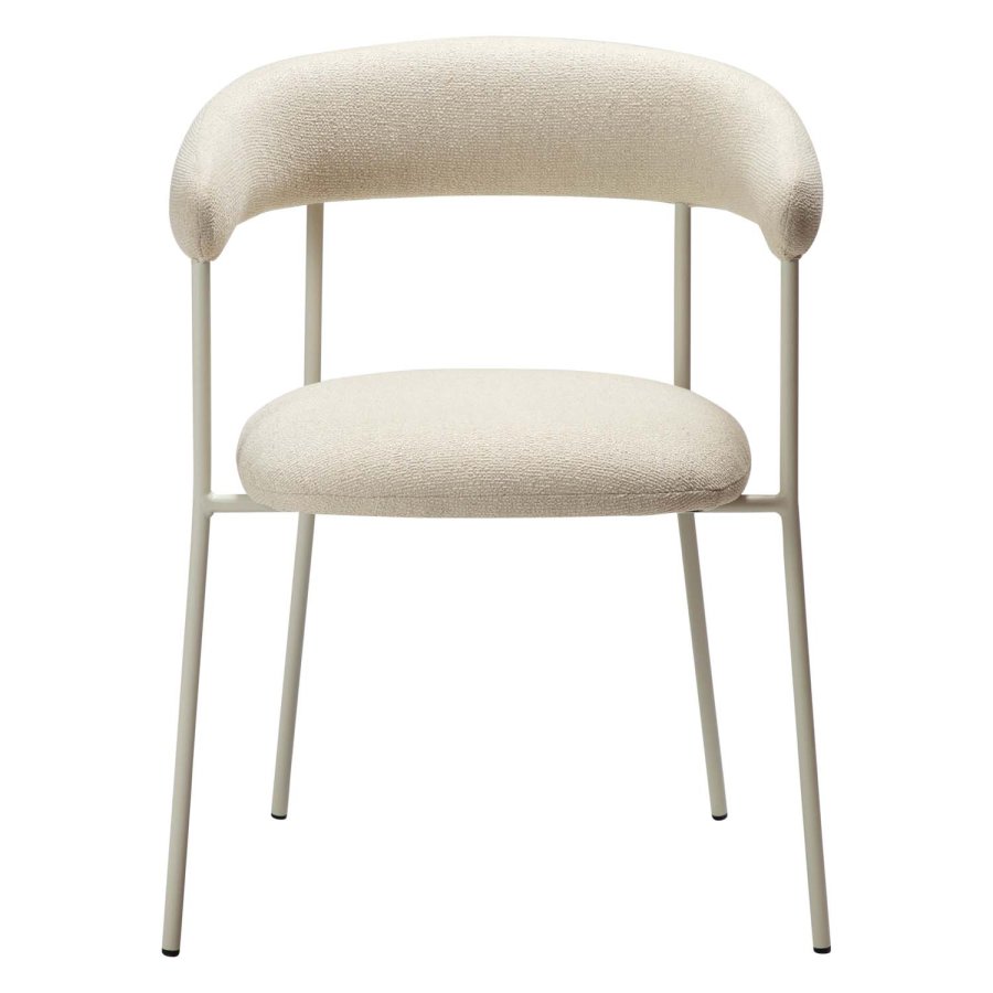 DAN-FORM Plenti lenestol - off-white bouclé-stoff og off-white stl