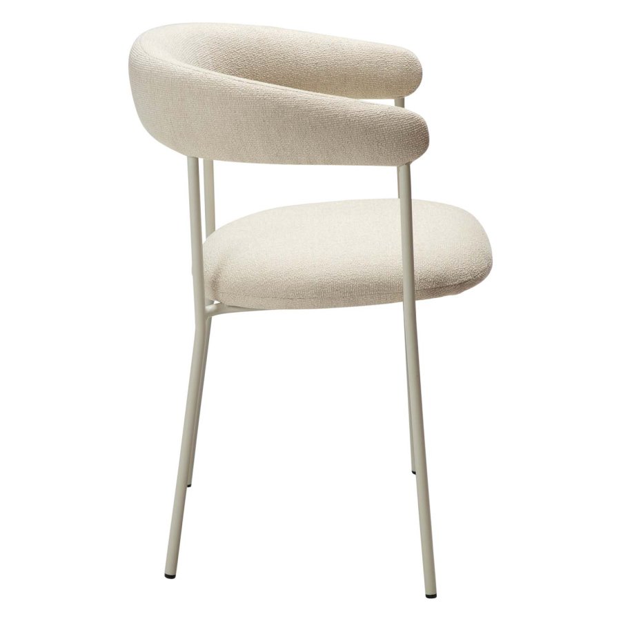 DAN-FORM Plenti lenestol - off-white bouclé-stoff og off-white stl