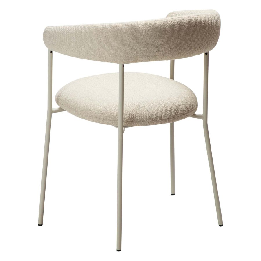 DAN-FORM Plenti lenestol - off-white bouclé-stoff og off-white stl