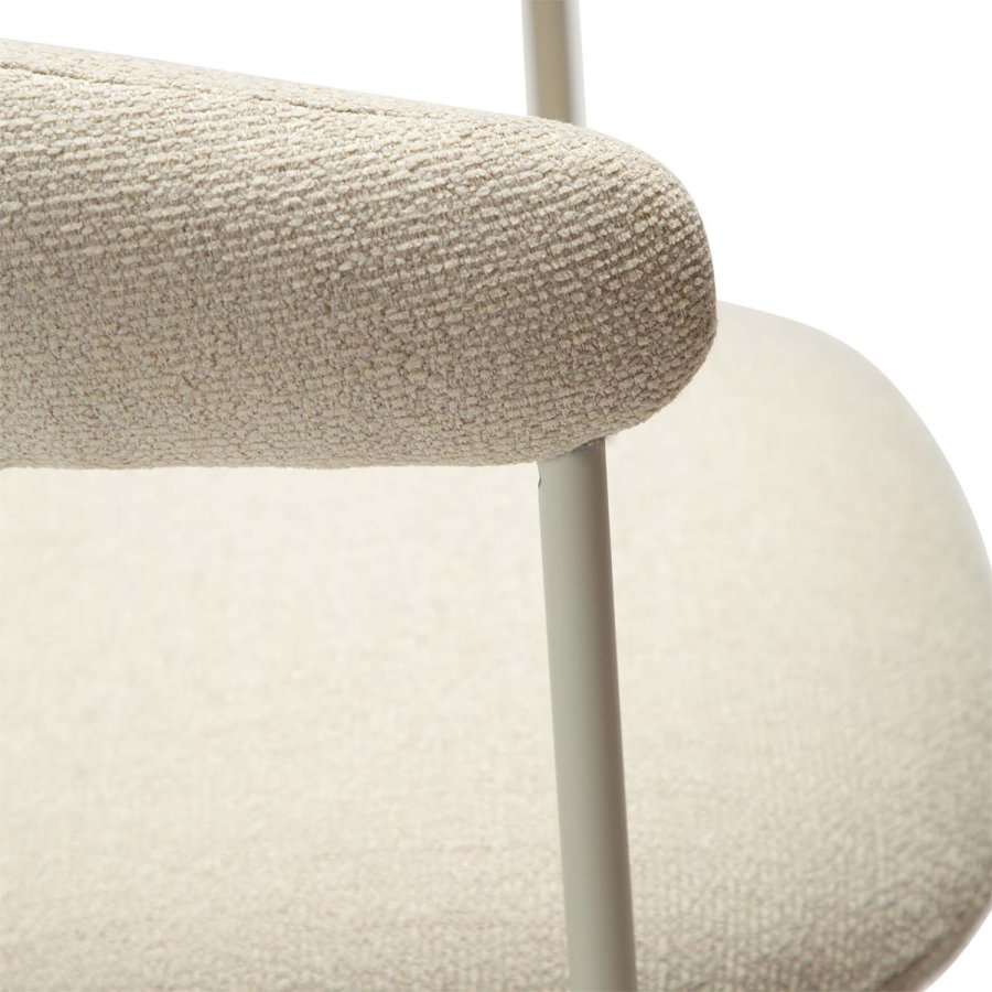 DAN-FORM Plenti lenestol - off-white bouclé-stoff og off-white stl