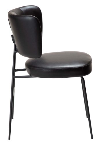 DAN-FORM Roost matbordsstol - vintage svart konstläder och svart stl