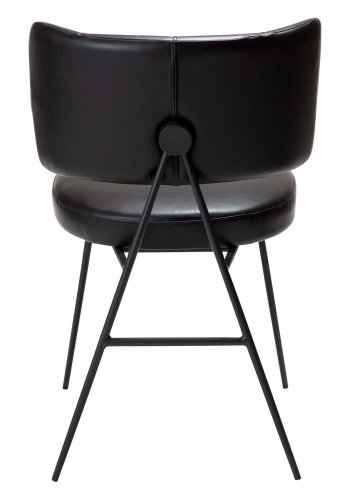 DAN-FORM Roost matbordsstol - vintage svart konstläder och svart stl