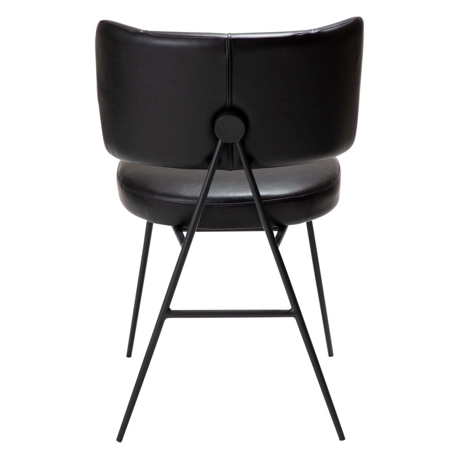 DAN-FORM Roost matbordsstol - vintage svart konstläder och svart stl
