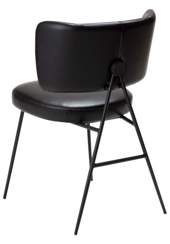 DAN-FORM Roost matbordsstol - vintage svart konstläder och svart stl