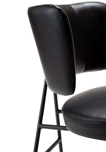 DAN-FORM Roost matbordsstol - vintage svart konstläder och svart stl