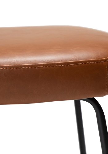 DAN-FORM Roost matbordsstol - vintage ljusbrunt konstläder och svart stl