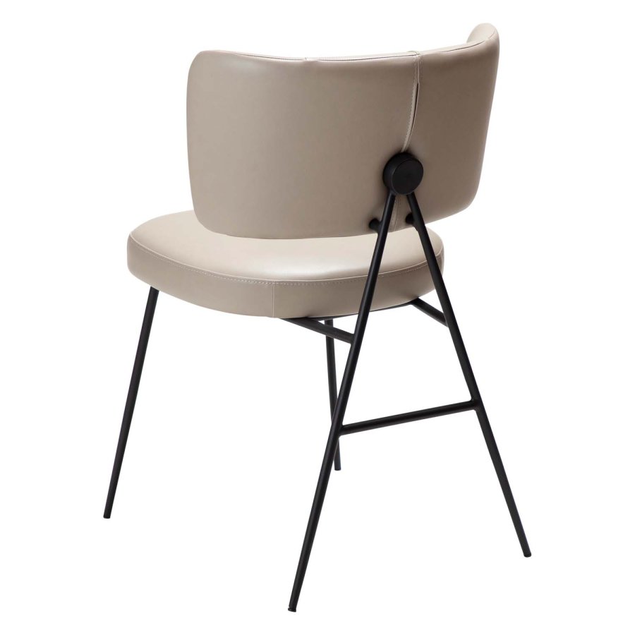 DAN-FORM Roost Esszimmerstuhl – Vintage-Kaschmir-Kunstleder und schwarzer Stahl