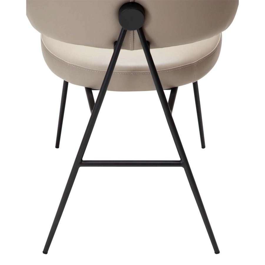 DAN-FORM Roost Esszimmerstuhl – Vintage-Kaschmir-Kunstleder und schwarzer Stahl