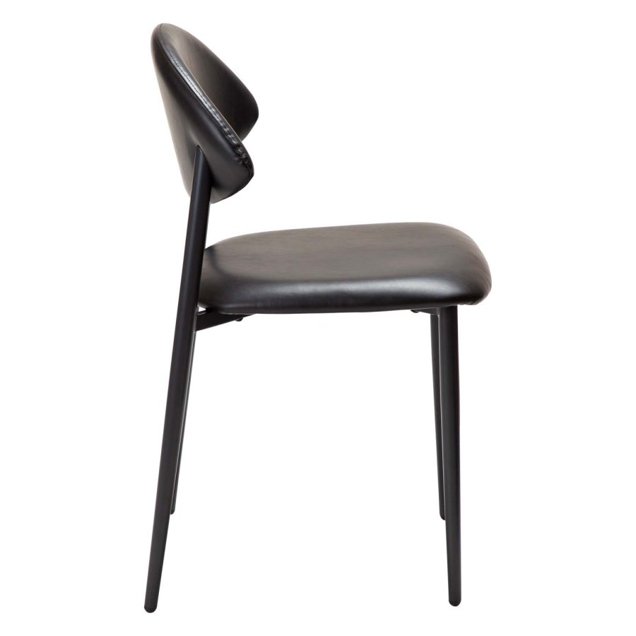 DAN-FORM Tush matbordsstol - vintage svart konstläder och svart stl