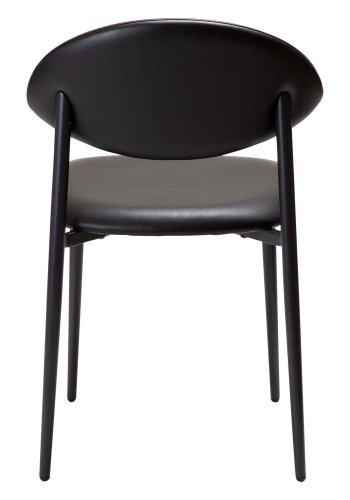 DAN-FORM Tush matbordsstol - vintage svart konstläder och svart stl