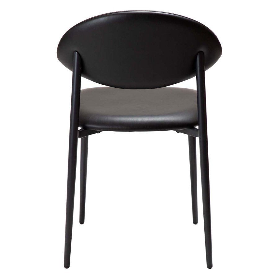 DAN-FORM Tush matbordsstol - vintage svart konstläder och svart stl