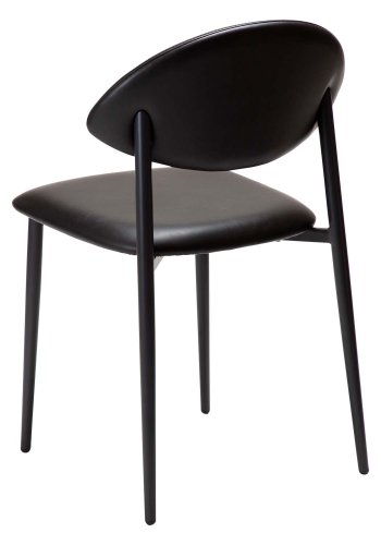 DAN-FORM Tush matbordsstol - vintage svart konstläder och svart stl