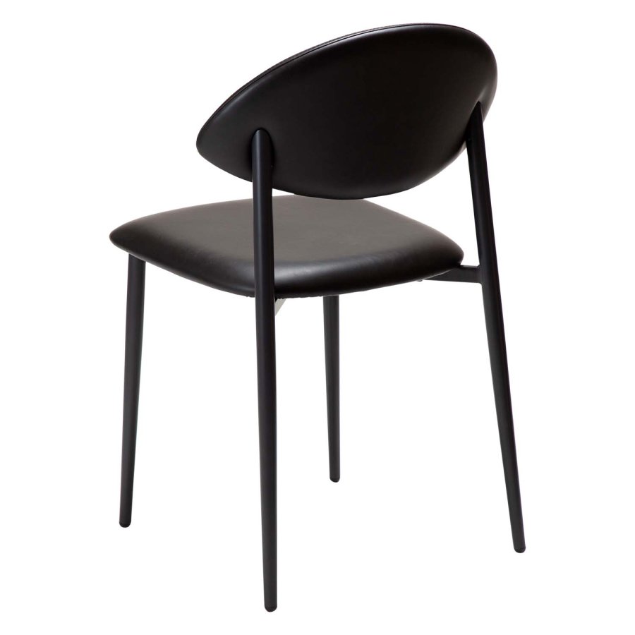 DAN-FORM Tush matbordsstol - vintage svart konstläder och svart stl