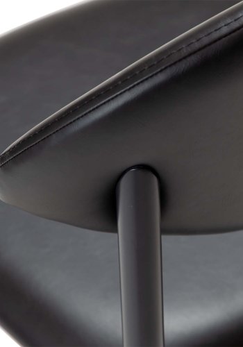 DAN-FORM Tush matbordsstol - vintage svart konstläder och svart stl