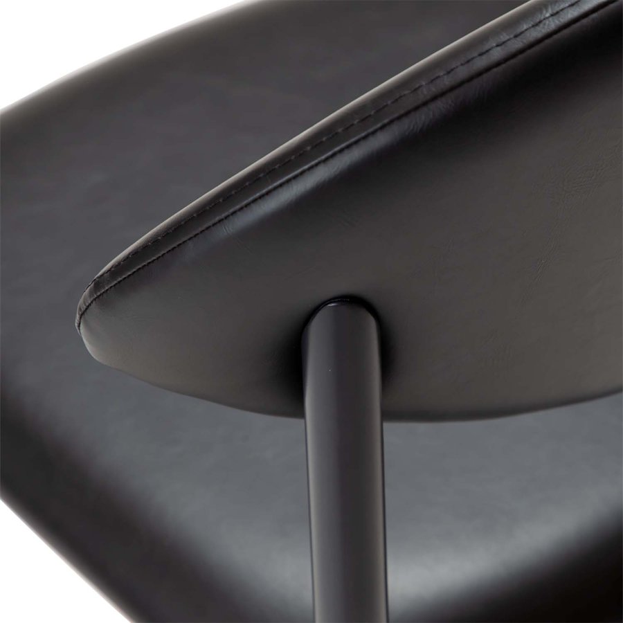 DAN-FORM Tush matbordsstol - vintage svart konstläder och svart stl