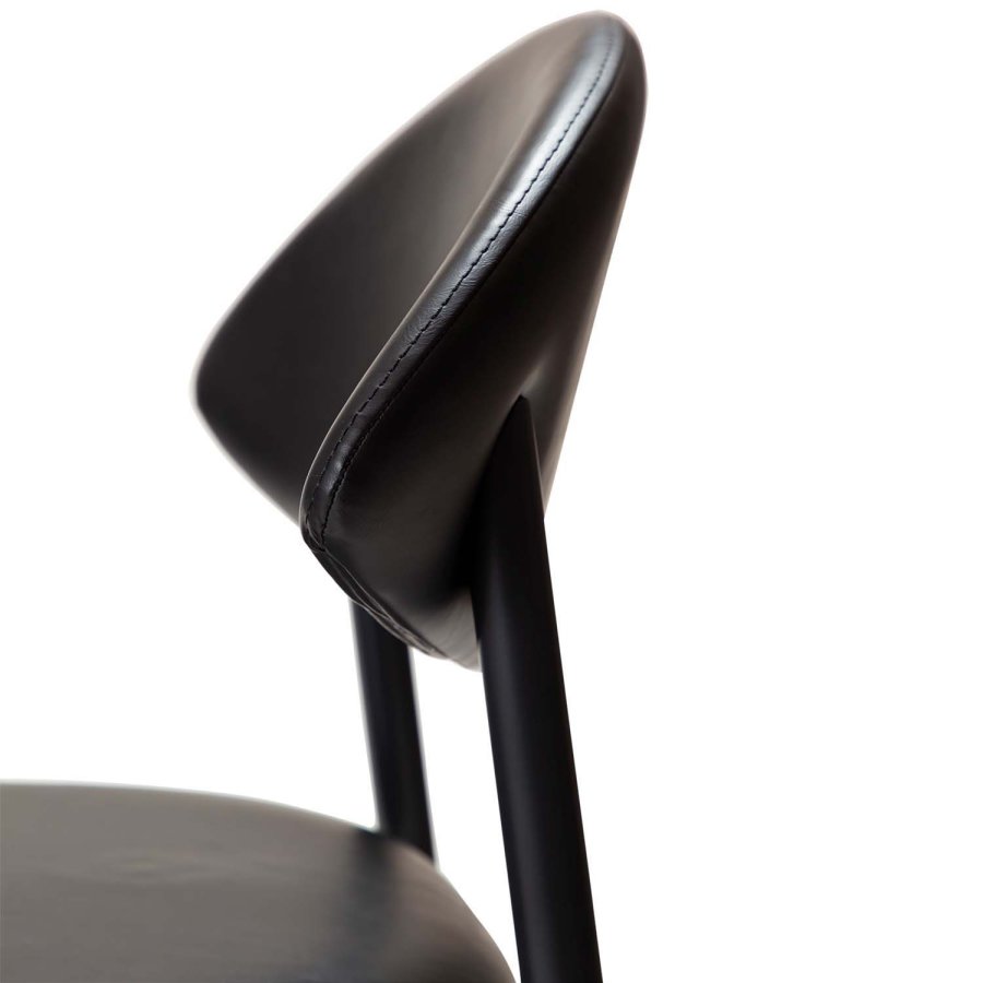 DAN-FORM Tush matbordsstol - vintage svart konstläder och svart stl