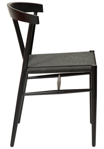 DAN-FORM Sava Esszimmerstuhl - schwarze Papierschnur und schwarzer Stahl