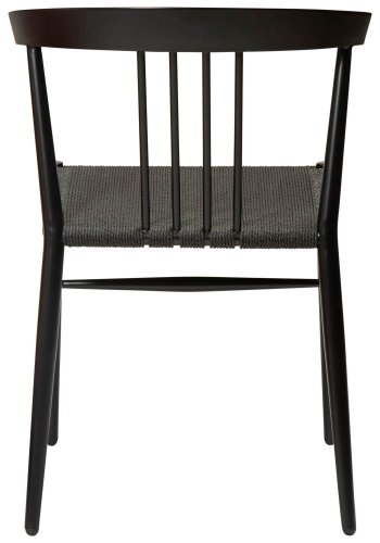 DAN-FORM Sava Esszimmerstuhl - schwarze Papierschnur und schwarzer Stahl