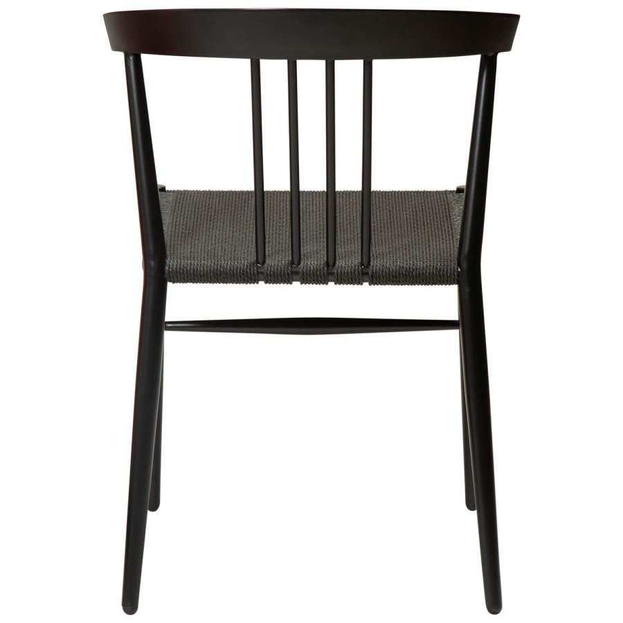 DAN-FORM Sava Esszimmerstuhl - schwarze Papierschnur und schwarzer Stahl