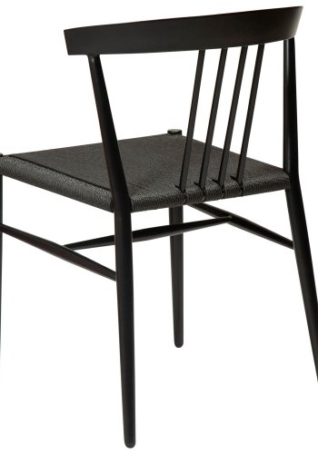 DAN-FORM Sava Esszimmerstuhl - schwarze Papierschnur und schwarzer Stahl