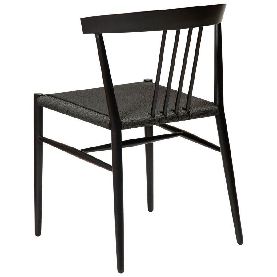 DAN-FORM Sava Esszimmerstuhl - schwarze Papierschnur und schwarzer Stahl