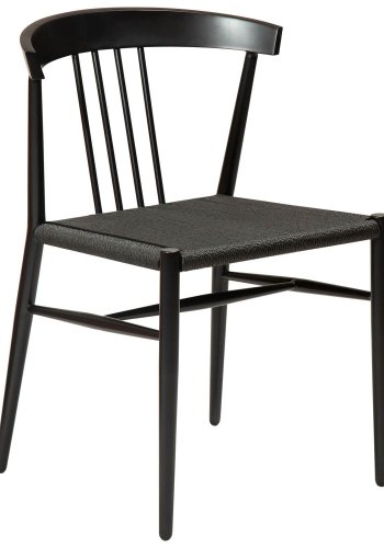 DAN-FORM Sava Esszimmerstuhl - schwarze Papierschnur und schwarzer Stahl