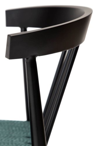 DAN-FORM Sava Esszimmerstuhl - grünes Endpapierband und schwarzer Stahl