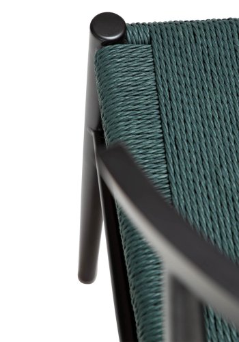 DAN-FORM Sava Esszimmerstuhl - grünes Endpapierband und schwarzer Stahl