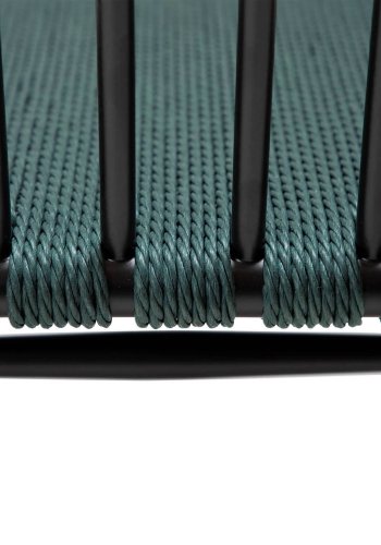 DAN-FORM Sava Esszimmerstuhl - grünes Endpapierband und schwarzer Stahl