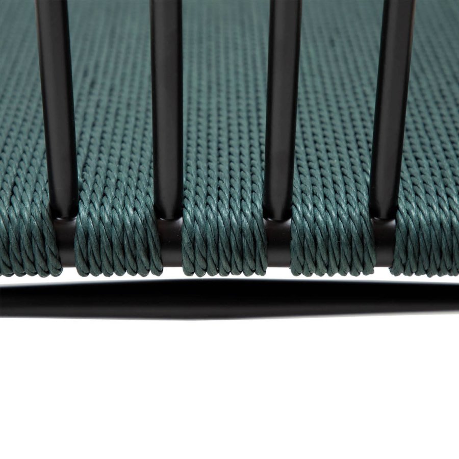 DAN-FORM Sava Esszimmerstuhl - grünes Endpapierband und schwarzer Stahl