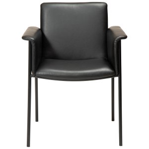 DAN-FORM Vale ftölj - vintage svart konstläder och svart stl