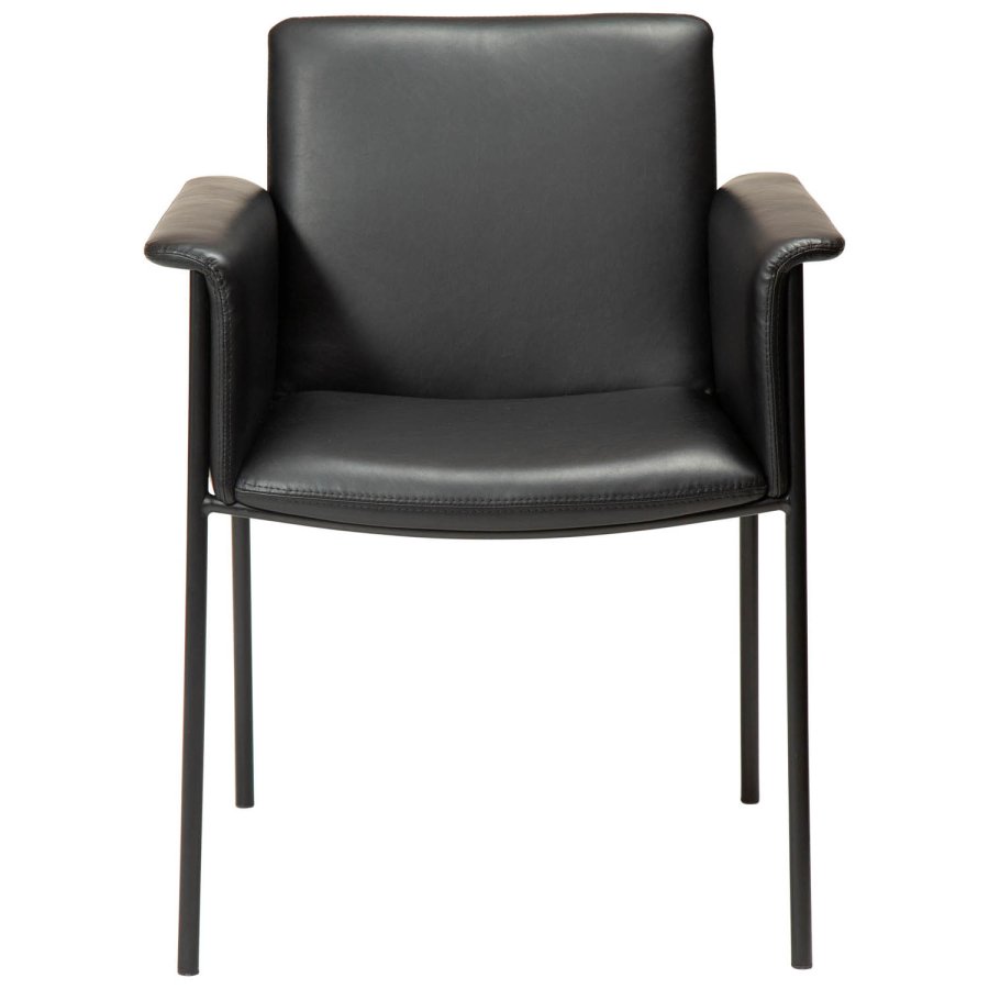 DAN-FORM Vale Sessel - Vintage schwarzes Kunstleder und schwarzer Stahl