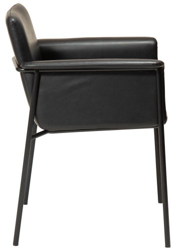 DAN-FORM Vale Sessel - Vintage schwarzes Kunstleder und schwarzer Stahl