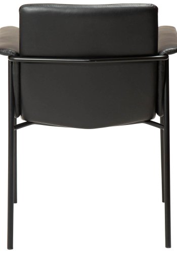 DAN-FORM Vale Sessel - Vintage schwarzes Kunstleder und schwarzer Stahl