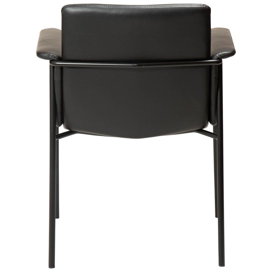 DAN-FORM Vale Sessel - Vintage schwarzes Kunstleder und schwarzer Stahl