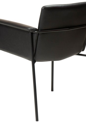 DAN-FORM Vale Sessel - Vintage schwarzes Kunstleder und schwarzer Stahl